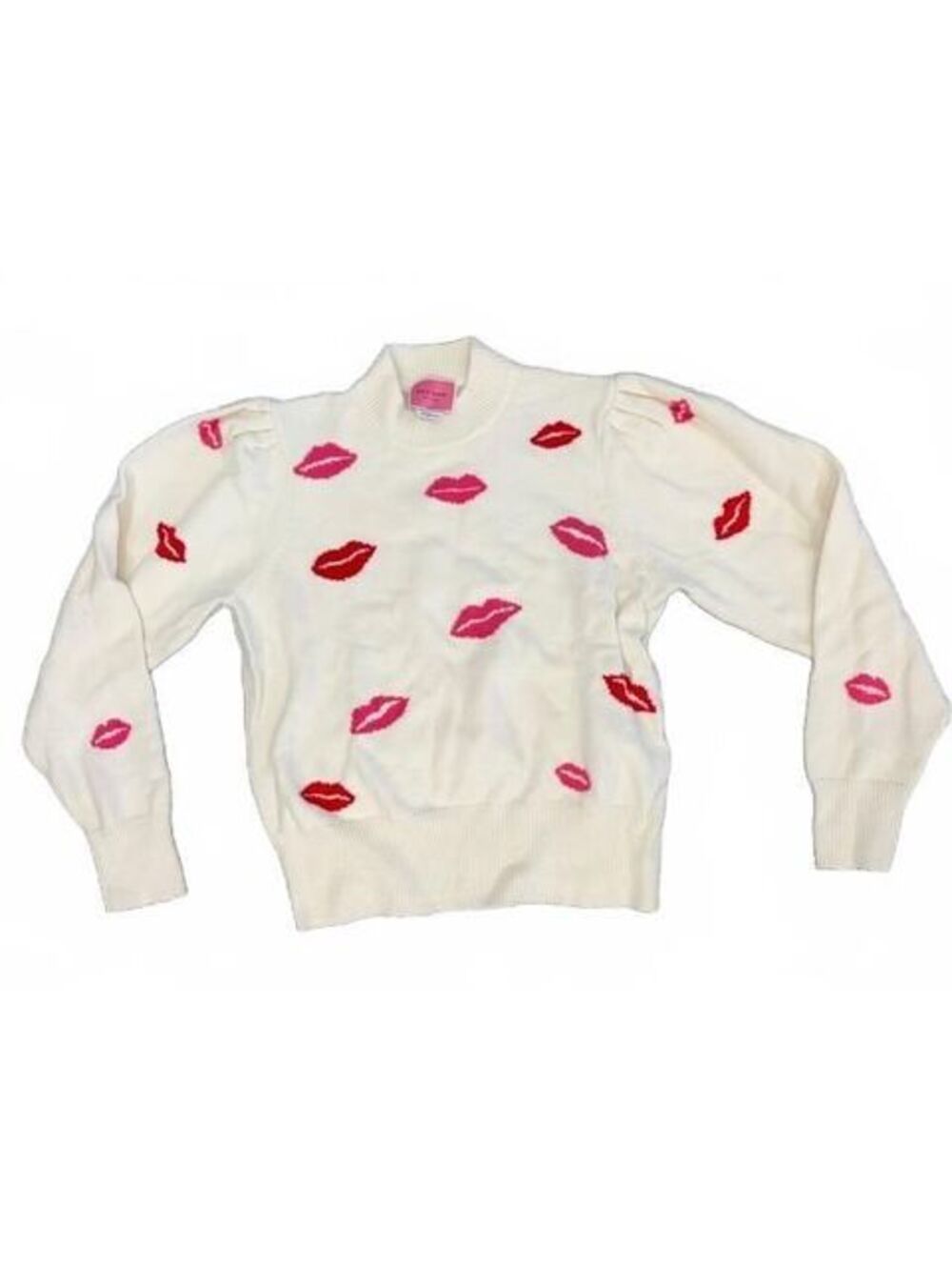 New Kate Spade Kiss Lips Ivory Sweater XL